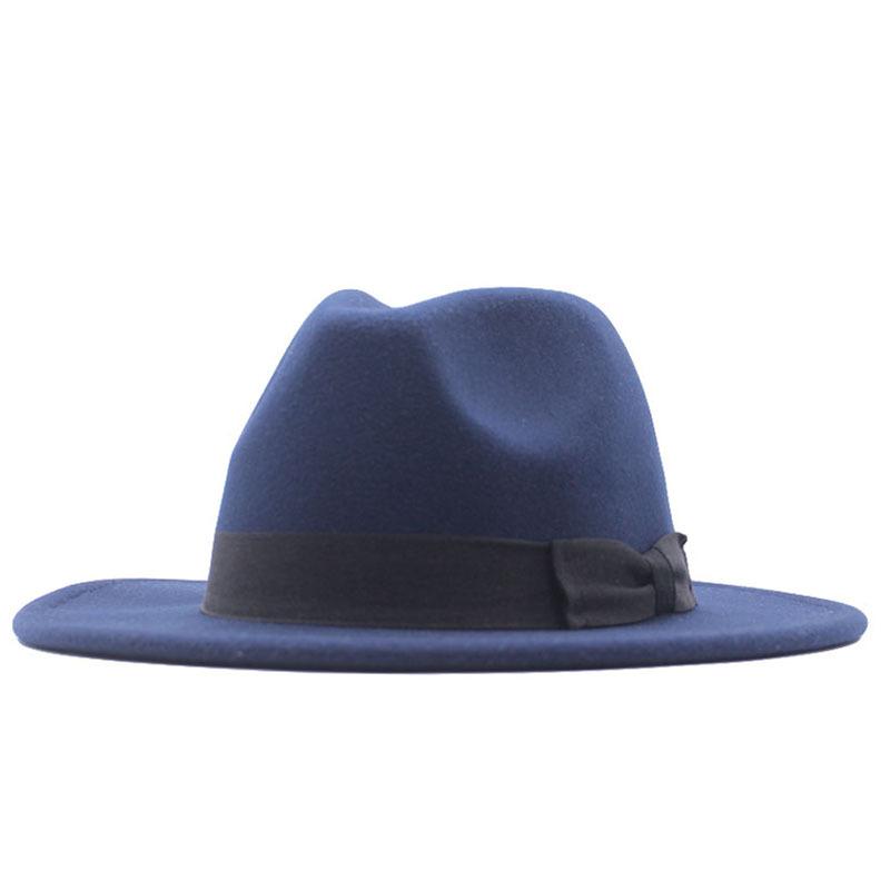 New fashionable and elegant jazz hat, spring, autumn and winter belt woolen casual fashion big-brimmed lady jazz hat