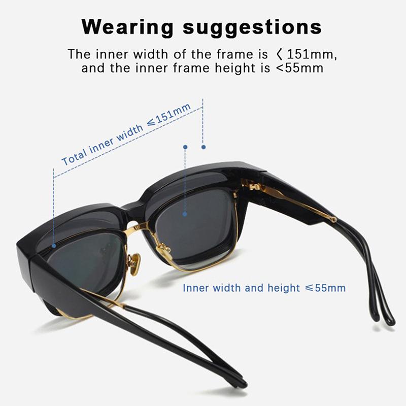 Polarized Sunglasses Cover Over Myopia Prescription Glasses Portable Men Women Vintage Fishing Driving Eyewear