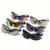 Fashion New Personality Conjoined Sunglasses Frameless  Sports Sunglasses Colorful Riding Sunglasses Tide