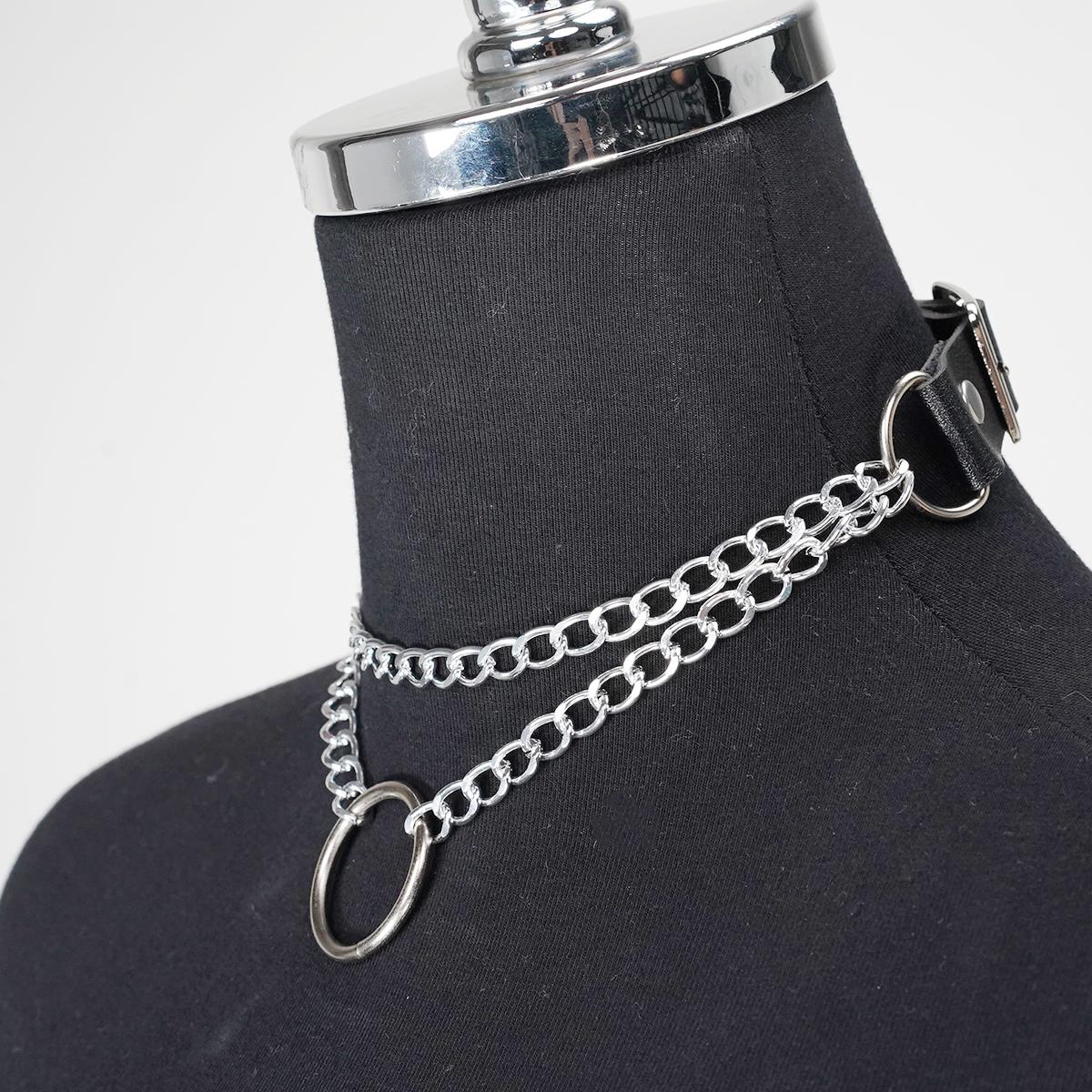 

Women S Fashion Leather Chain Collar Gothic Necklace Daily Accessories Neck Chain Dress Up Accessories