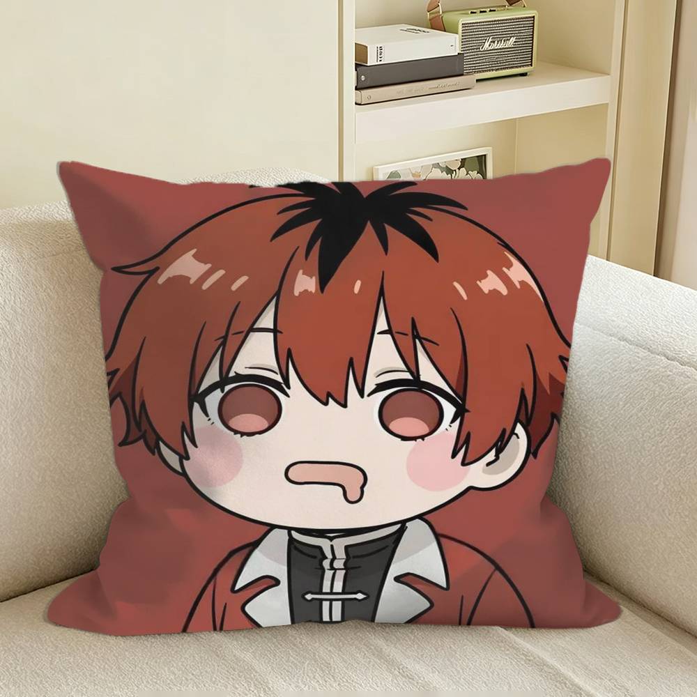 Anime ChibiS of FFrieren Square Sofa Pillow Cover Solid Color Living Room Home Decor Cushion Case