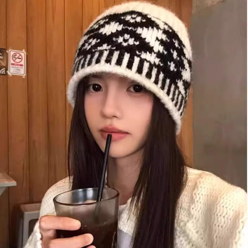 New Arrival: Autumn & Winter Knitted Fisherman Bucket Hat with Face-Covering - Versatile Japanese Style