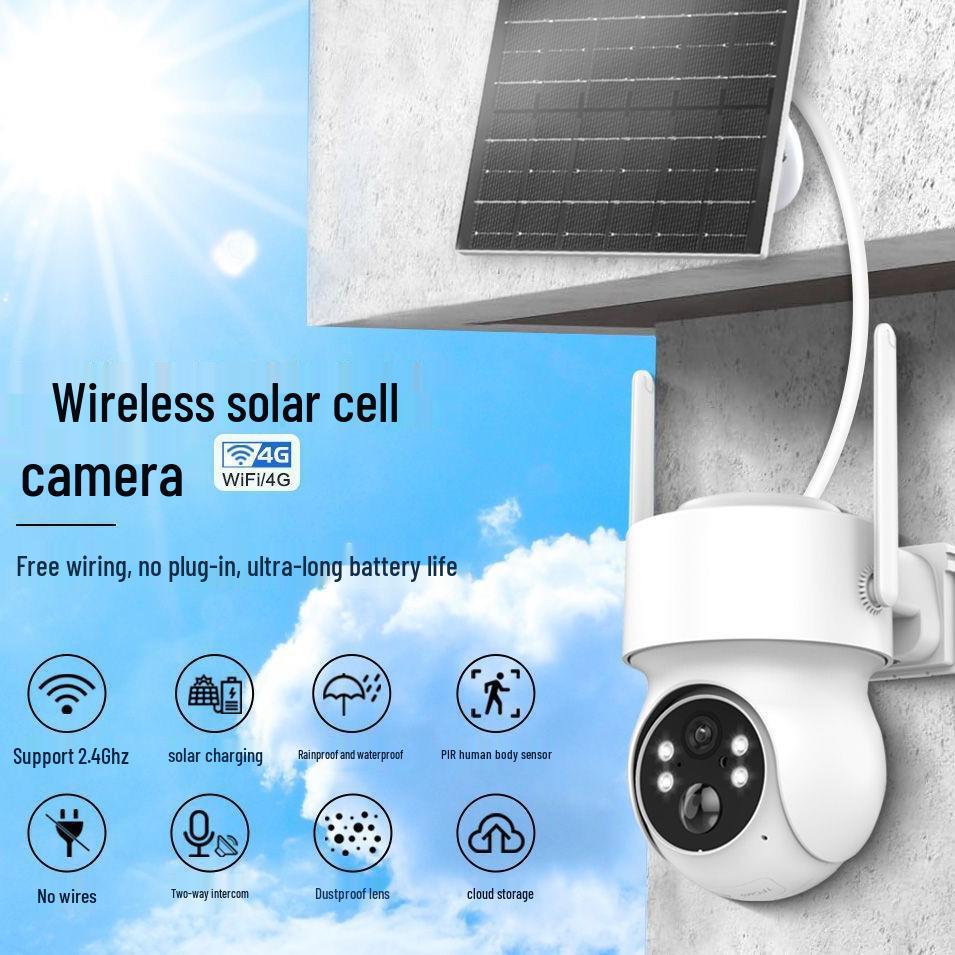 iCSee Solar-Powered 4MP Wireless HD Outdoor Camera with 10X Zoom