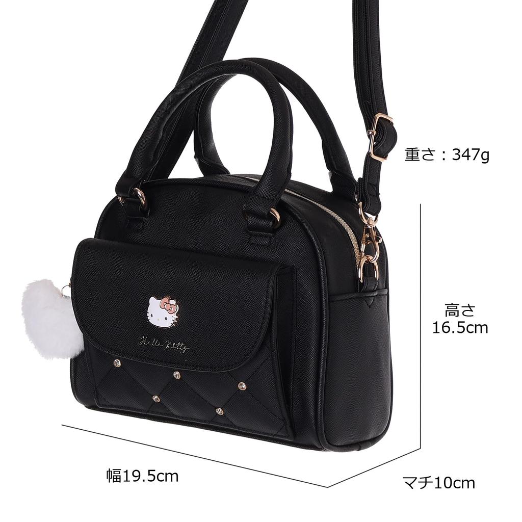 Sanrio Characters Boston Shoulder X X Synthetic Leather Bag, 16.5 19.5 10cm, 347g, (Hello Kitty)