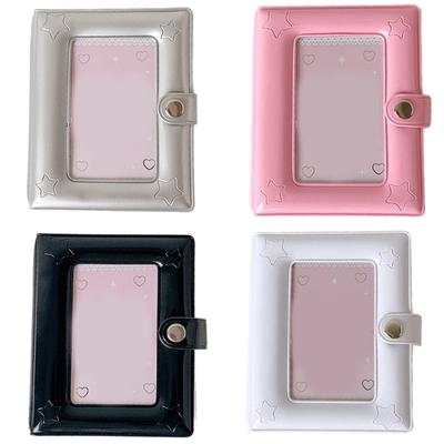 Star Pattern PVC Photo Album For 3.58x2.6inch Card Pictures Holder With Minimalists Aesthetic And Portability Single Grid