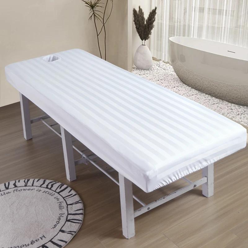Solid Color Massage Beauty Bedsheet Salon Sheets Spa Bed Covers Hospital with Hole Lightweight Spa Treatment Couch Tablecloth