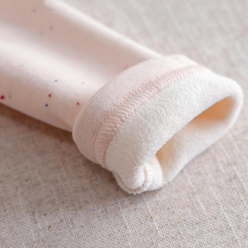 Girls Long Sleeve T-shirt Sweet Flower Patchwork Hem Warm Clothes Cotton Blend Comfortable Breathable Round Neck Pullover for Toddlers