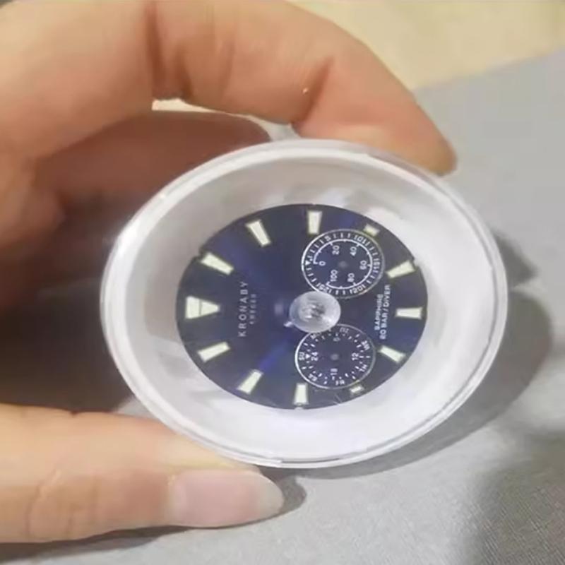 Single Watch Head Storage Case Round Organiser Box Container Featuring Transparent Top Lid for Display and Travel Use