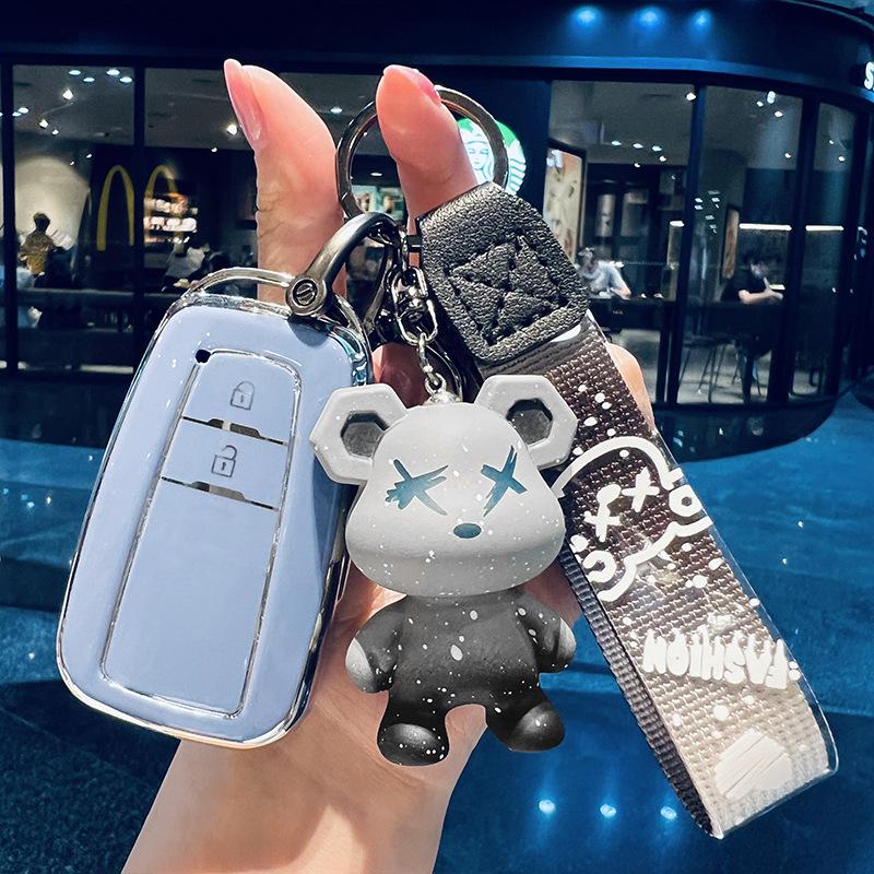 Luxury 2-Button Dual-Engine Protective Key Shell for Toyota Highlander