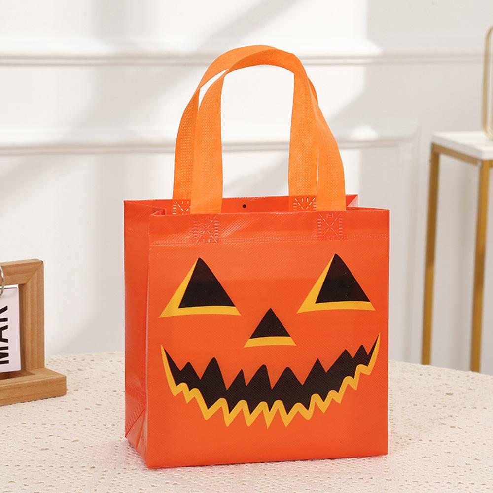 12-24 Pcs Alloween Reusable Non-Woven Trick Or Treat Bags Pumpkin Ghost Monster Tote Hand Bags Kids Adults Party Candy Gift