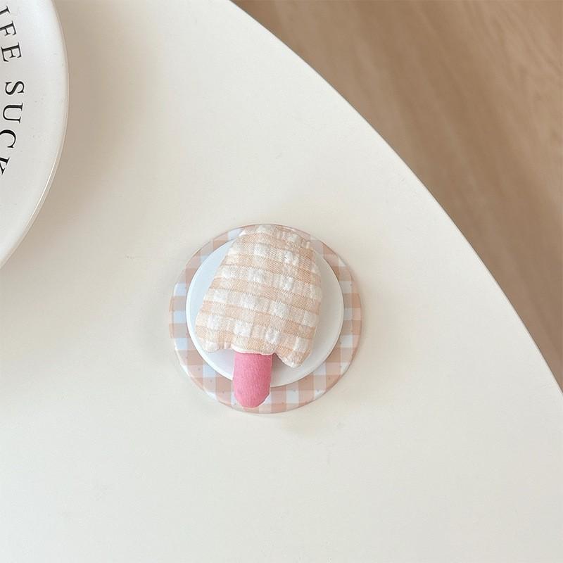 

Grid Magnetic Suction Phone Airbag Holder Adhesive 3D Mushroom Small Fresh Creative Ring Desktop Support Watching Dramas
