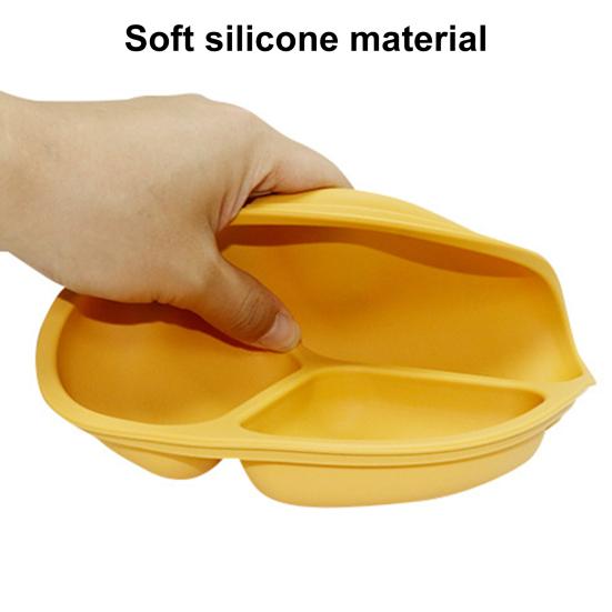 Yousheng Baby Cutlery Grid Partitions Food Grade Soft High Temperature Resistant Silicone Suction Cup Baby Cutlery Bowl Dining Accessories