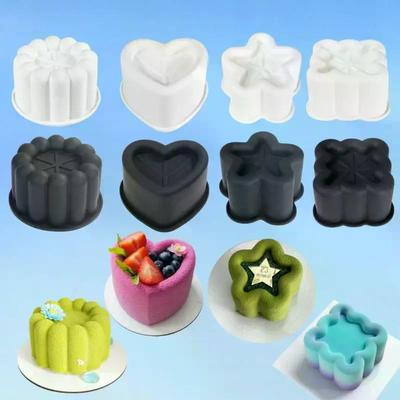 Silikon Mousse Kuchenform Blume Herz Stern Form Küche Backen Puddingbecher Schokoladenherstellung Hochzeitsparty Kuchen Dessertform