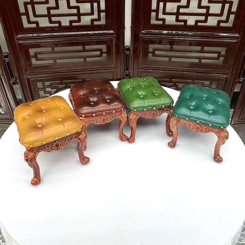 Vintage Style Dollhouse Chairs 1/12 Scale Doll Dining Chair Miniatures Furniture  Scene Model