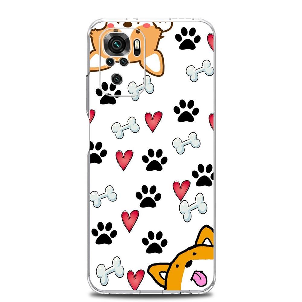 Handyhülle für Xiaomi Redmi Note 15 14 13 12 4G 10 11 Pro Plus 5G 14C 13C 12C 10C Klare Weiche TPU Hülle Hundepfote
