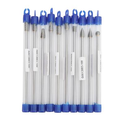 10pcs Carbide Rotary Burr Set 3mm Shank Multifunction Grinding Burr Files for Aviation Automobile