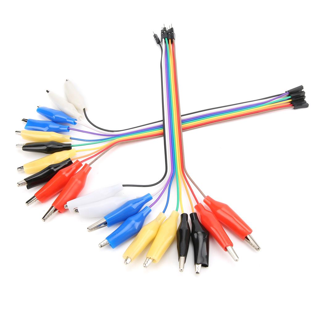 Crocodile Clip To Jump Wire 20pin MaleFemale Jumper Breadboard Test  Cable 20cm