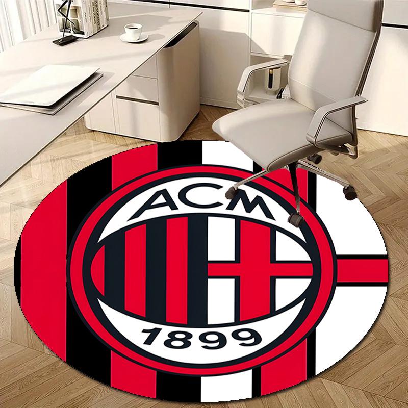 1pc A-AC Milan Print Round Carpet Chair Round Carpet Suitable for Bedroom Living Room Home Decorative Carpet