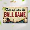 Metal Wall Art Vintage Baseball Sign Take Me Out To The Ball Game Pub Bar Decor