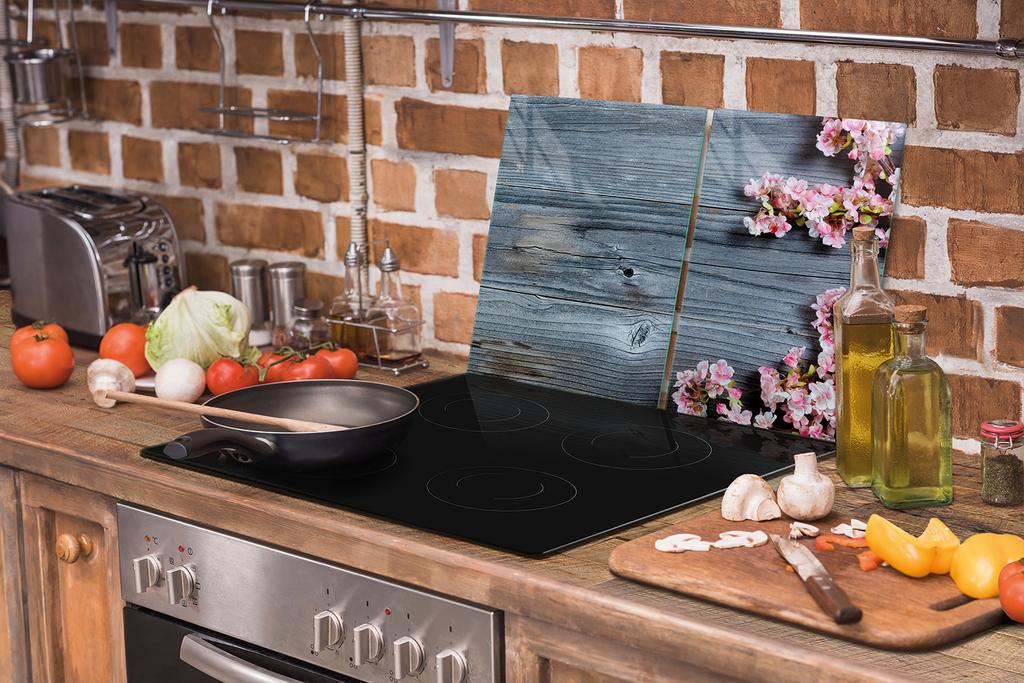 SZKLANA PŁYTA OCHRONNA NA KUCHENKĘ 75x52 DREWNO