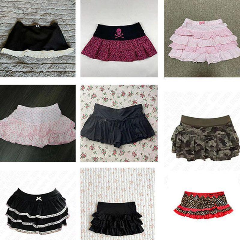 2025 Summer New Style Pink Pure Desire Style Polka Dot Cake Tutu Skirt Versatile for Women