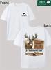 Straight Southern Deer Printed T-Shirt, 100%, Unisex, Suitable for All Seasons,