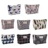 Large Capacity Canvas Wash Bag Fabric Zipper Coin Purse Convenient Travel Storage Bag