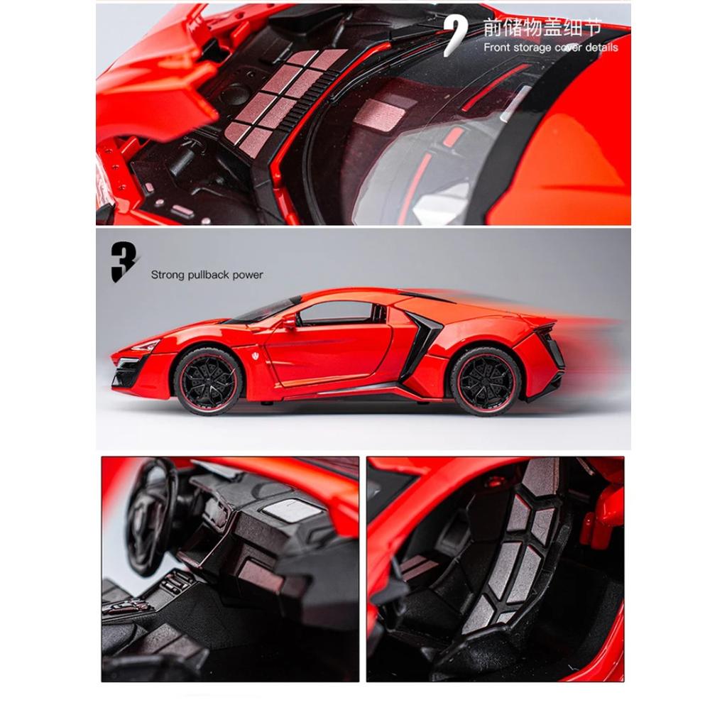 1/24 Lykan Hypersport Supercar Model Diecasts & Toy Vehicles Toy Car Metal Collection Toy Kid Toys for Children Kids Gifts