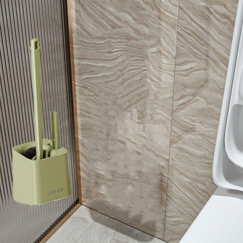 Non-Slip Wall Mounted Toilet Brush Brush Head Upward Toilet Cleaner Scrubber  Restroom