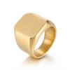 Stainless Steel Square Ring For Women Men Chunky Finger Ring Gold Color Simple Trendy Jewelry Geometric Accessories #6-#9