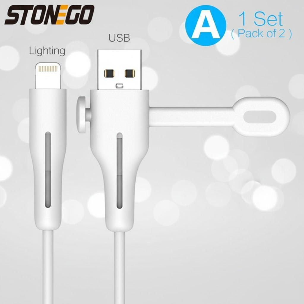 

2 in 1 Silicone Anti Break Charging Cable with Protective Sleeve Data Wire Winder Storage Buckle