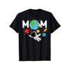 Mom Mommy Mother Space Astronaut Birthday Family Matching T-Shirt, Unisex Cotton Casual Round Neck Outdoor Short Sleeve T-Shirt