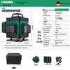 12-Line Green Laser Level with Infrared, Outdoor Strobe, Wall & Floor Mount, Automatic Leveling, Water-Resistant
