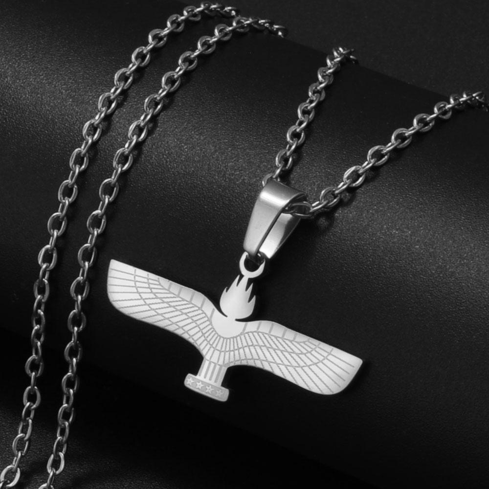 

Anniyo Arameans Aramaic Flag the Aramean Ashur Pendant Necklaces for Men Women Jewelry Stainless Steel Suryoyo 60cm or 23.6 Inches