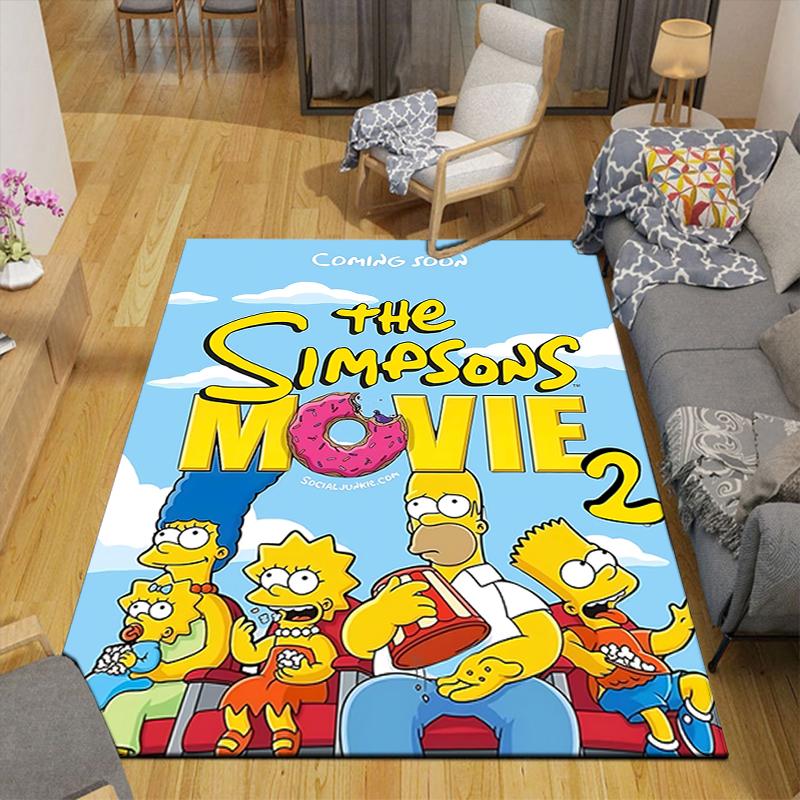 1Pc Simpsons Movie Adventure Rug Office Carpet Indoor Outdoor Doormat Nonslip Soft Living Room Christmas Halloween Gift D922915