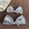 Silver Sequin 3D Bow Mermaid Hair Clip for Girls
