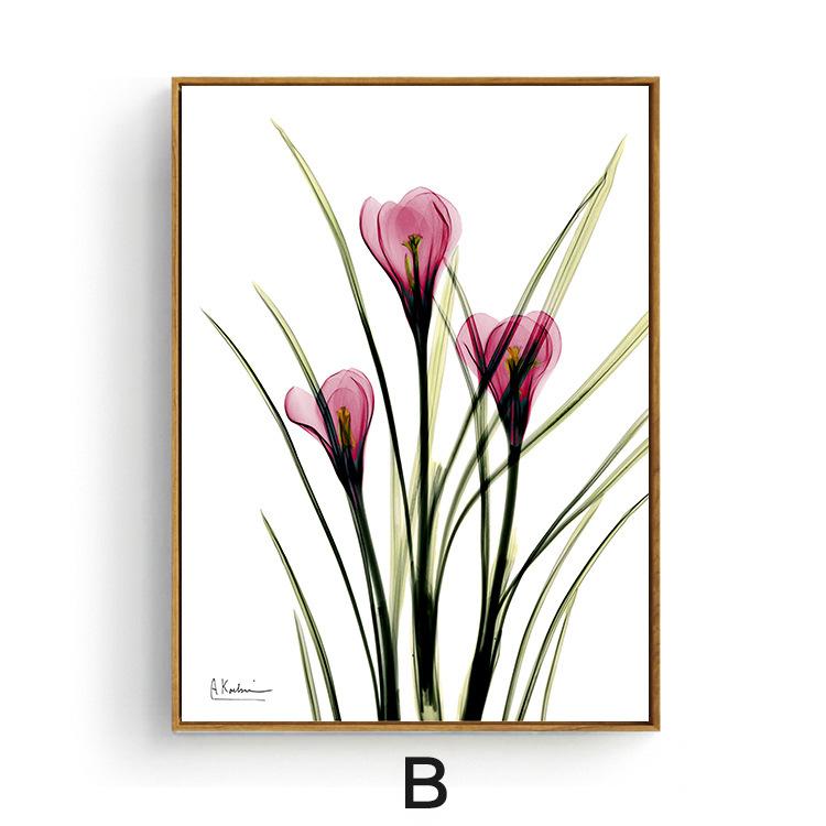 

Скандинавский холст, картина, розовый, синий, прозрачный, красочный, цветочный, растительный, литературный и художественный стиль, для коридора, плакат 30x40cm No Frame