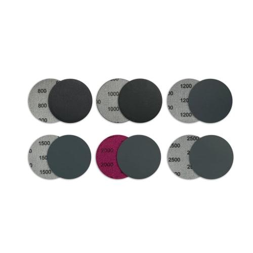 

WBway 75mm Velcro Sandpaper [Grind Labeled] Waterproof Round 3-inch Polishing Discs for Mirror Finish, 30-Pack (5 of each: #800, #1000, #1200, #1500,