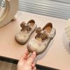Mädchen Lederschuhe Kinder bestickte Prinzessinnenschuhe 2025 Frühling und Herbst neue Schleife Mädchen einzelne Schuhe Mädchen Baby Bohnenschuhe
