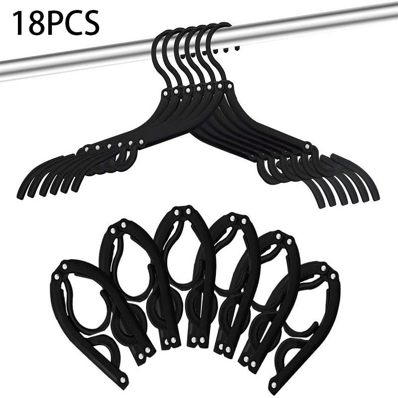 Set of 6/12/18 Travel clothes hangers Portable Lightweight Folding Clothes Non-Slip Folding Hangers Drying Rack Travel Access