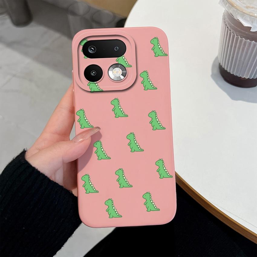 For Oppo Realme 16 14 15 Pro Plus C85 OPPO Reno 15 Pro 15F A6X Phone Case Lovely Dinosaur Camera Coverage Lightweight Soft Liquid Silicone Back Covers