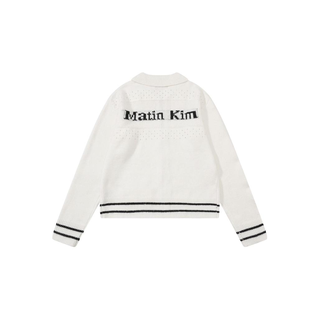 Matin Kim Unisex Jacquard Zip-Up Sweater - Trendy Autumn/Winter Style