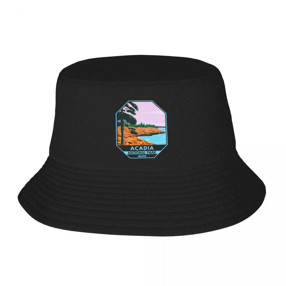 Acadia Park Maine Bar Harbor Emblem Bucket Hat Wear Designer Hat Womens Hats For The Sun Unisexs
