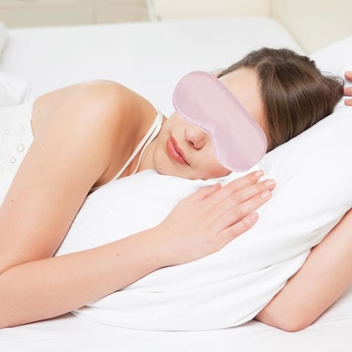 Ultra-lightweight, breathable, elastic eye mask for sleep, no pressure, light blocking, washable, perfect for naps, travel, and more. Includes earplug