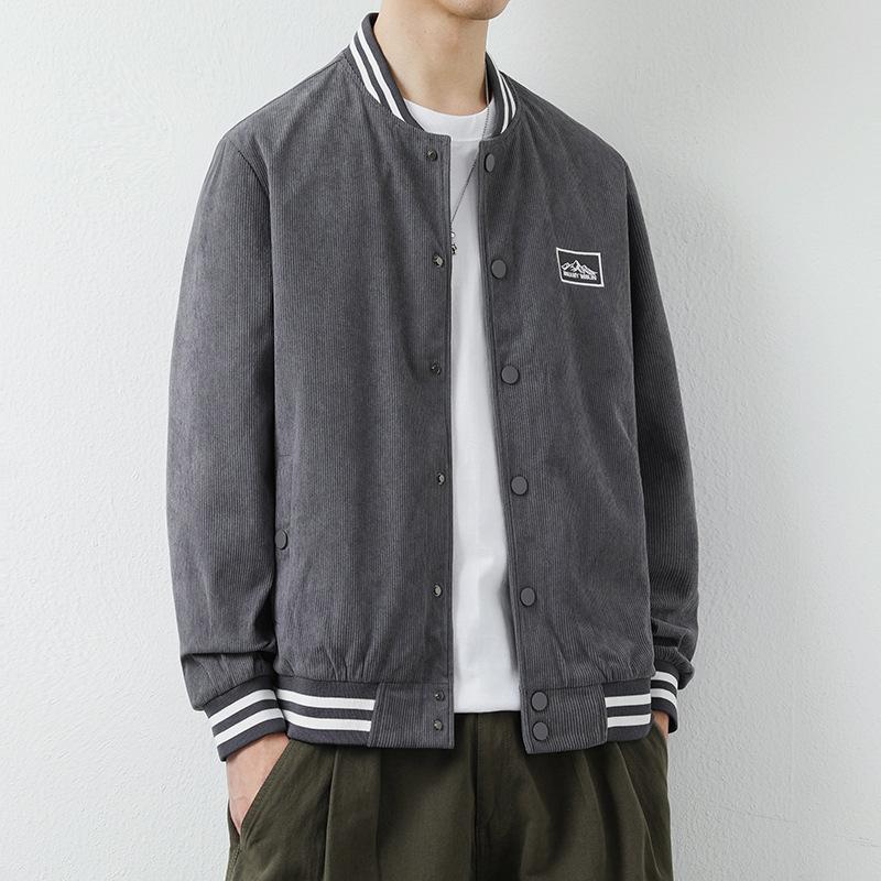 Осенняя новая вельветовая куртка мужское пальто свободный повседневный корейский стиль — фото 12