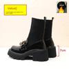 Fashion 7CM Women's Loafers Socks Boots 2024 New Thick-soled Leather Shoes Single Shoes Small Size Elastic Boots Snow Boots