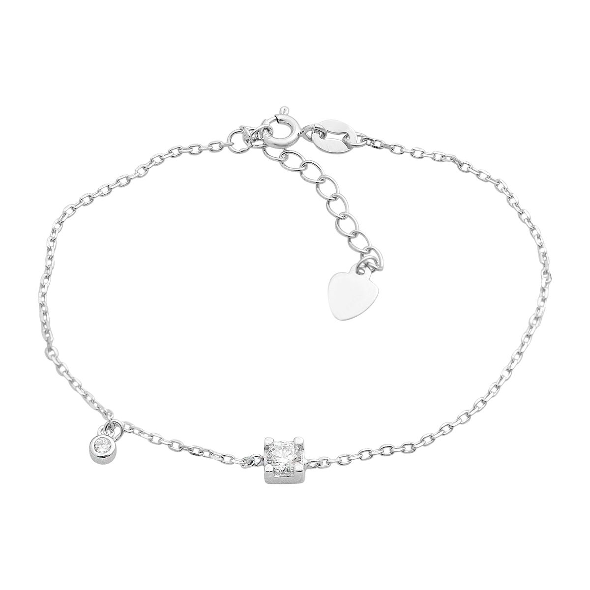 

Silver bracelet with cubic zirconia, item weight 1.76 g (2208747) 17-20cm білий
