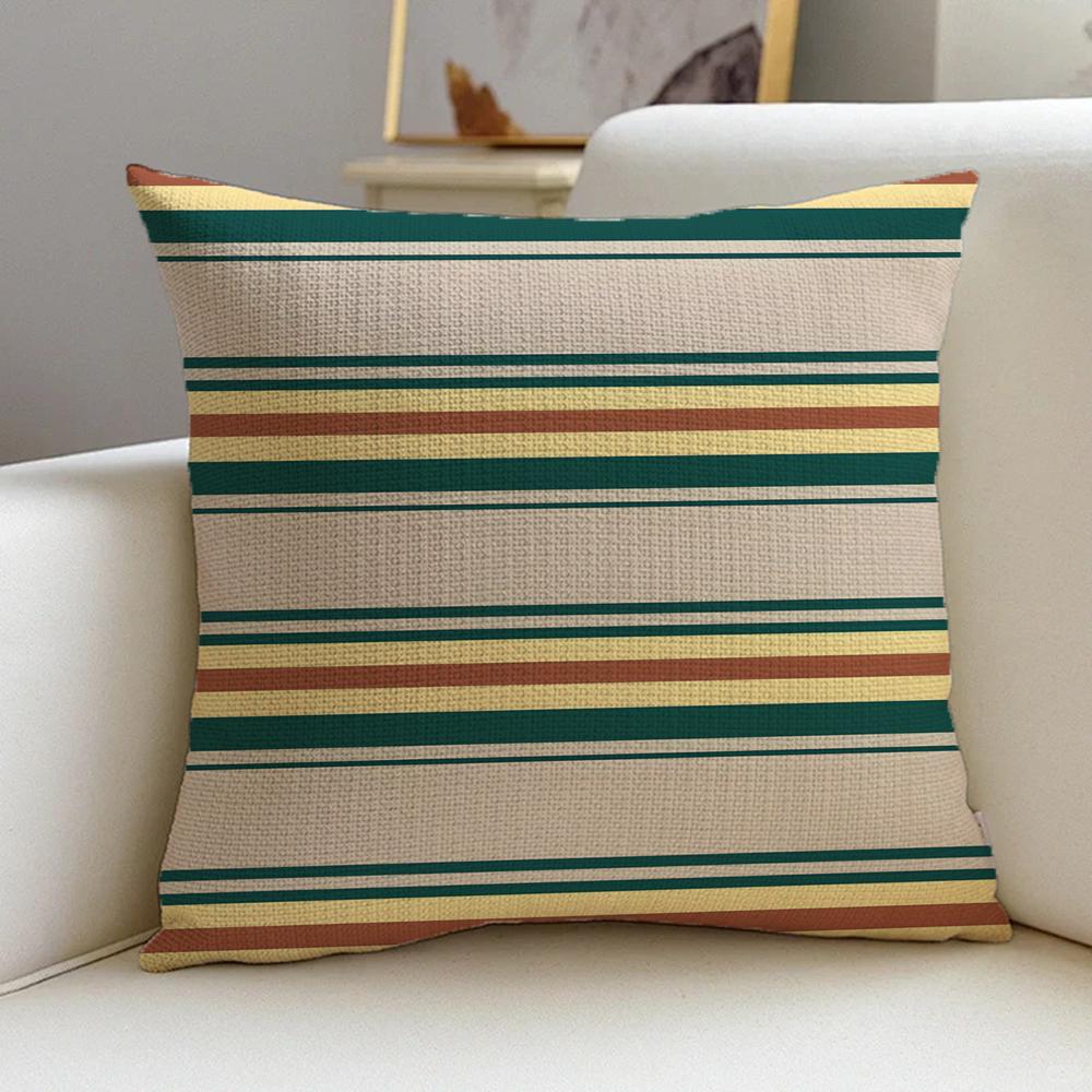S-Stripes Cushion Cover Cushion Cover Pillowcase, Anti-Mite Invisible Zipper, Linen Sofa Cushion