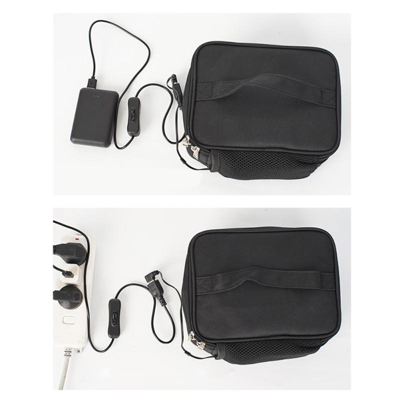 Usb Electric Heated Lunch Box Bag Large Capacity Portable Outdoor Bento Insulation Pouch For Office