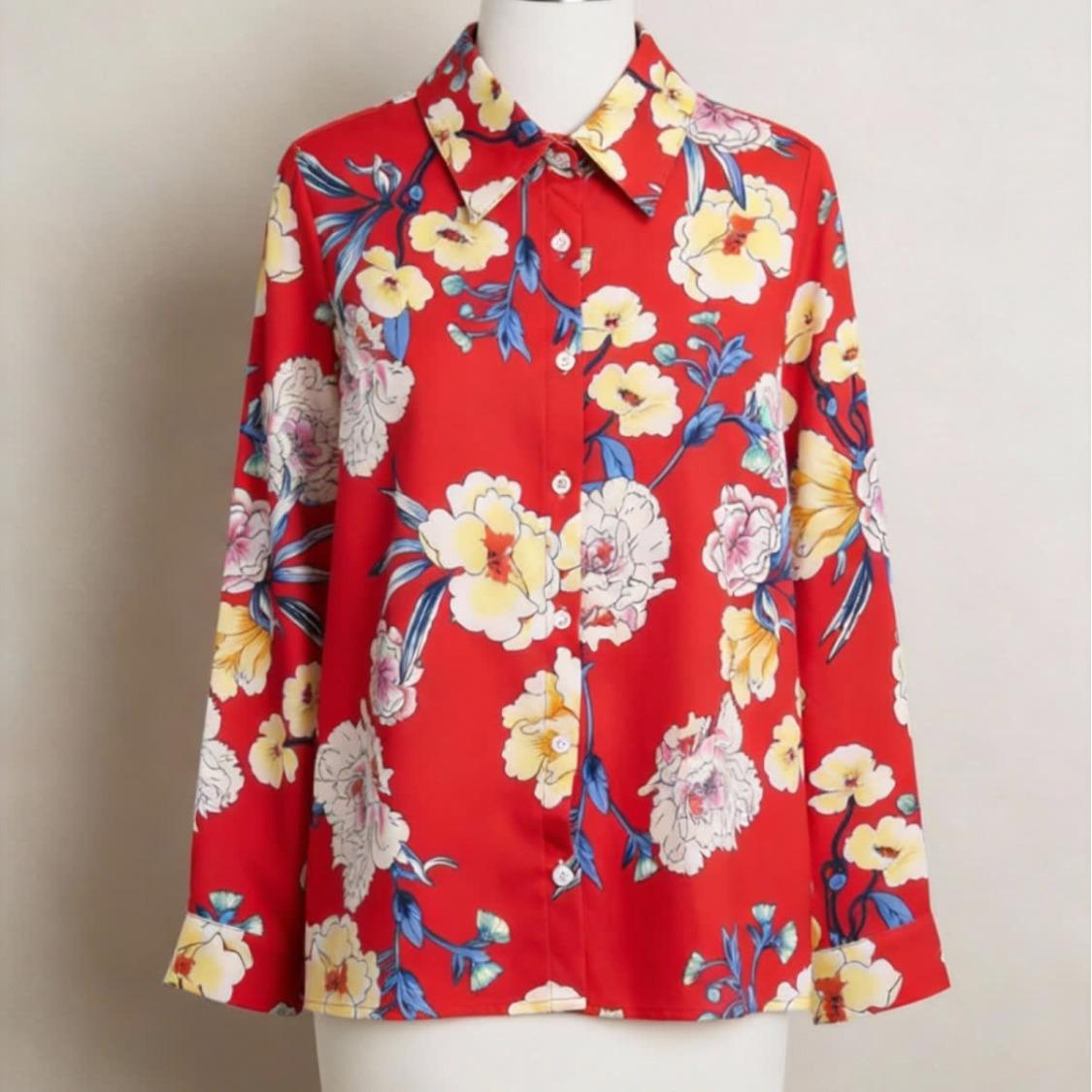 2026 Retro Floral Chinese Style Fashionable Shirt - Spring/Summer Collection Extra Large